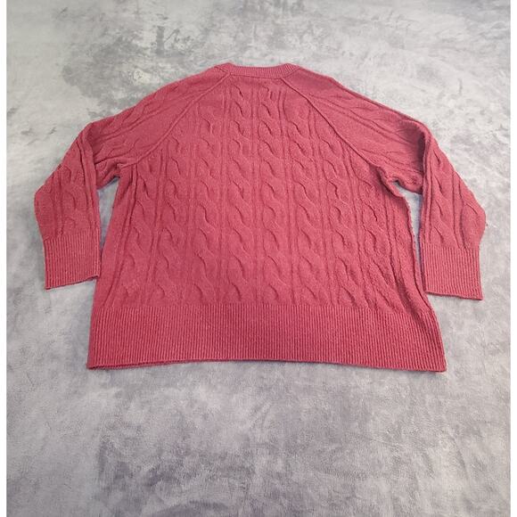 Aerie Oversized Size L Crewneck Sweatshirt Women’s Pullover Red Winter C14-12 - Picture 8 of 9